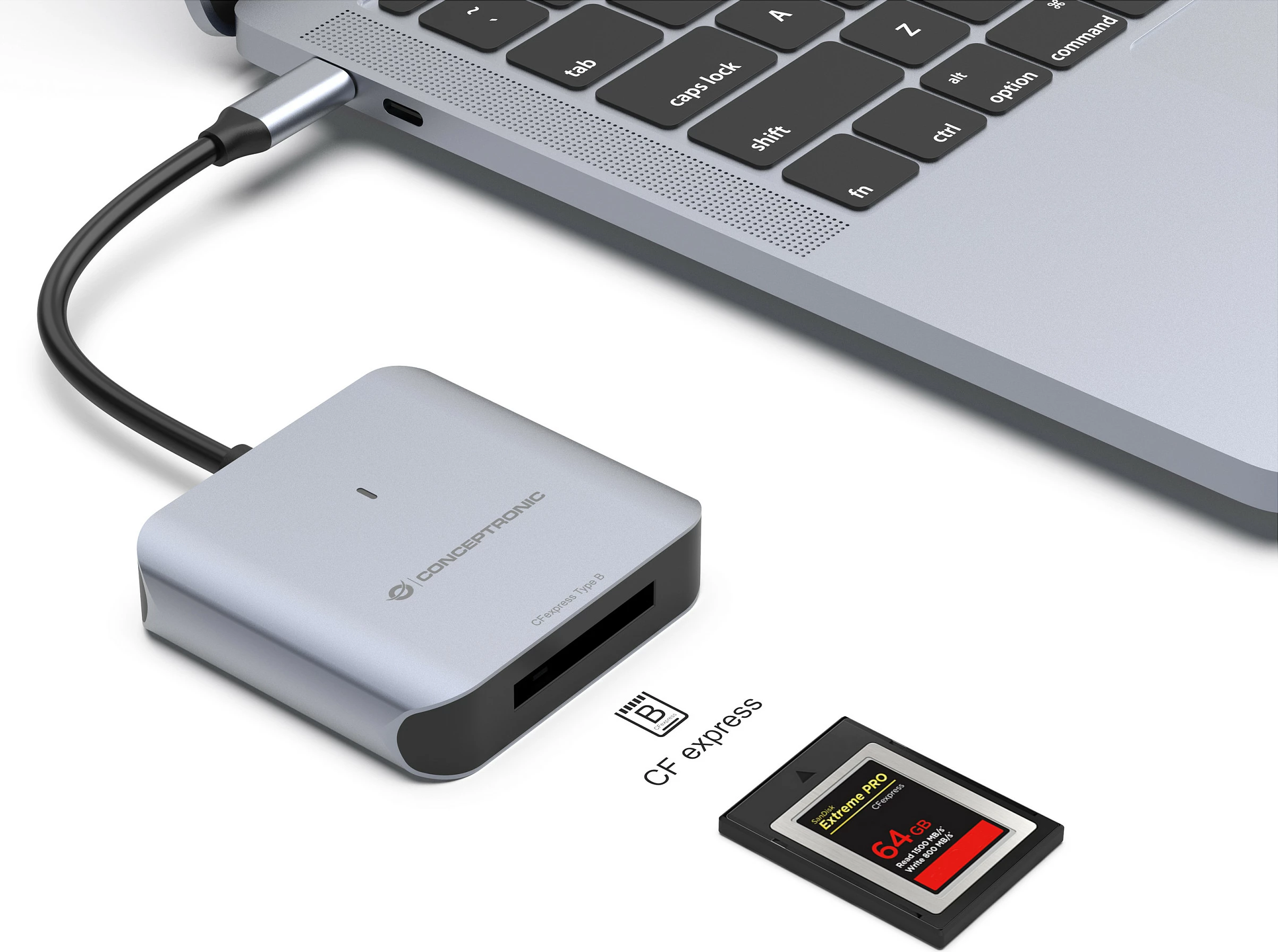 Lexues kartelash Conceptronic USB-C 3.2, CFexpress 2.0 Type B, 10Gbps, Gri