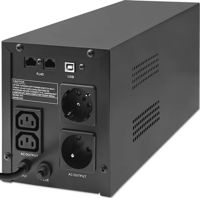 UPS Qoltec Monolith 53771, 2000VA, 1200W, LCD, USB, e zezë