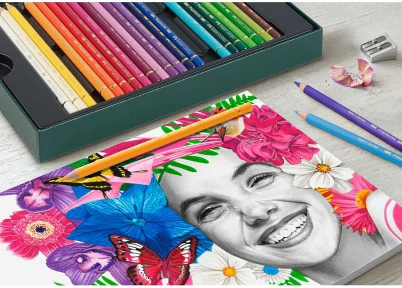 set lapsash me ngjyra Faber-Castell Polychromos FC-210053, 32 lapsa ngjyra + 6 Pitt Graphite Matt, shumëngjyrësh, set 38 copë