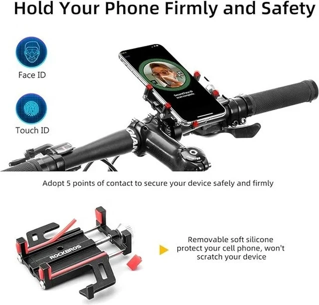 Mbajtëse telefoni për biçikletë Rockbros 699-BK, e zezë