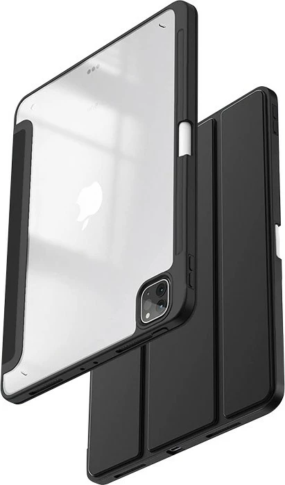 Mbështjellës CRONG PrimeFolio për iPad Air 11 M3/M2, iPad Air 10.9 (5th-4th gen), iPad Pro 11 (2022-2021), i zi/transparente