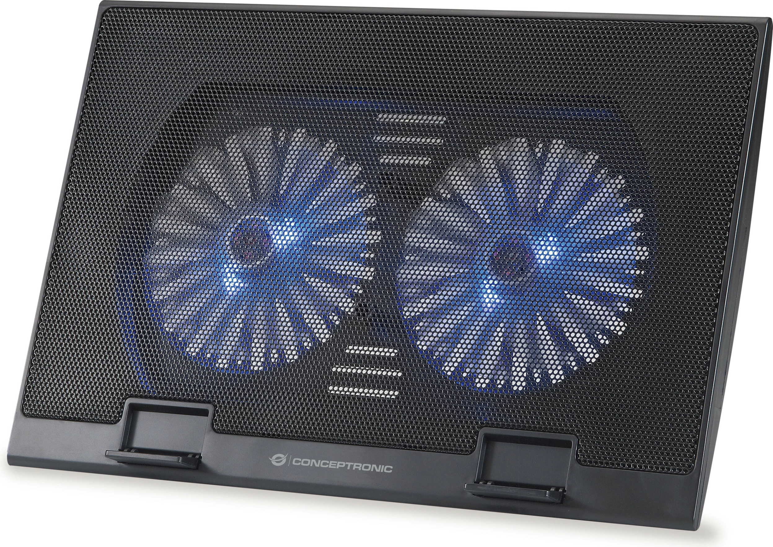 Pad ftohës laptopi Conceptronic 2-Fan, USB-A 2.0, deri 17 inç, zi