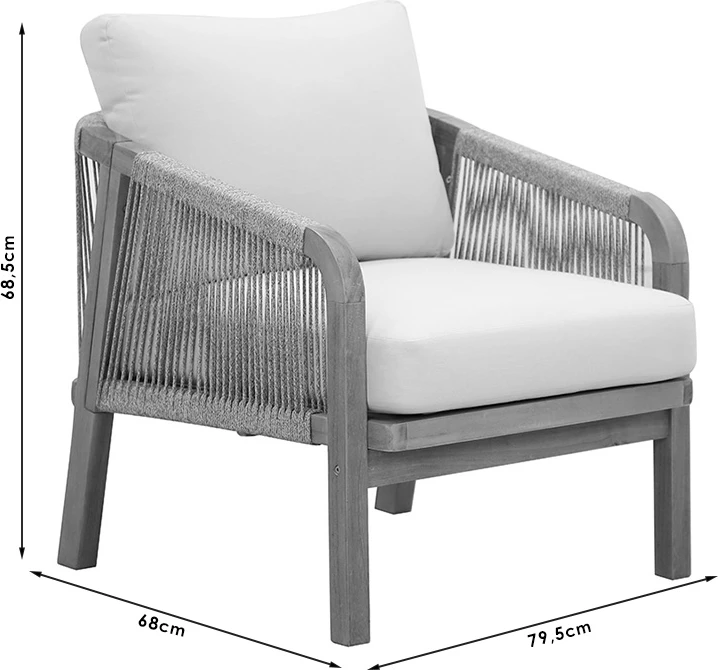 Set lounge për kopsht Malibu, dru akacie natyrale, pëlhurë bezhë, 4 copë