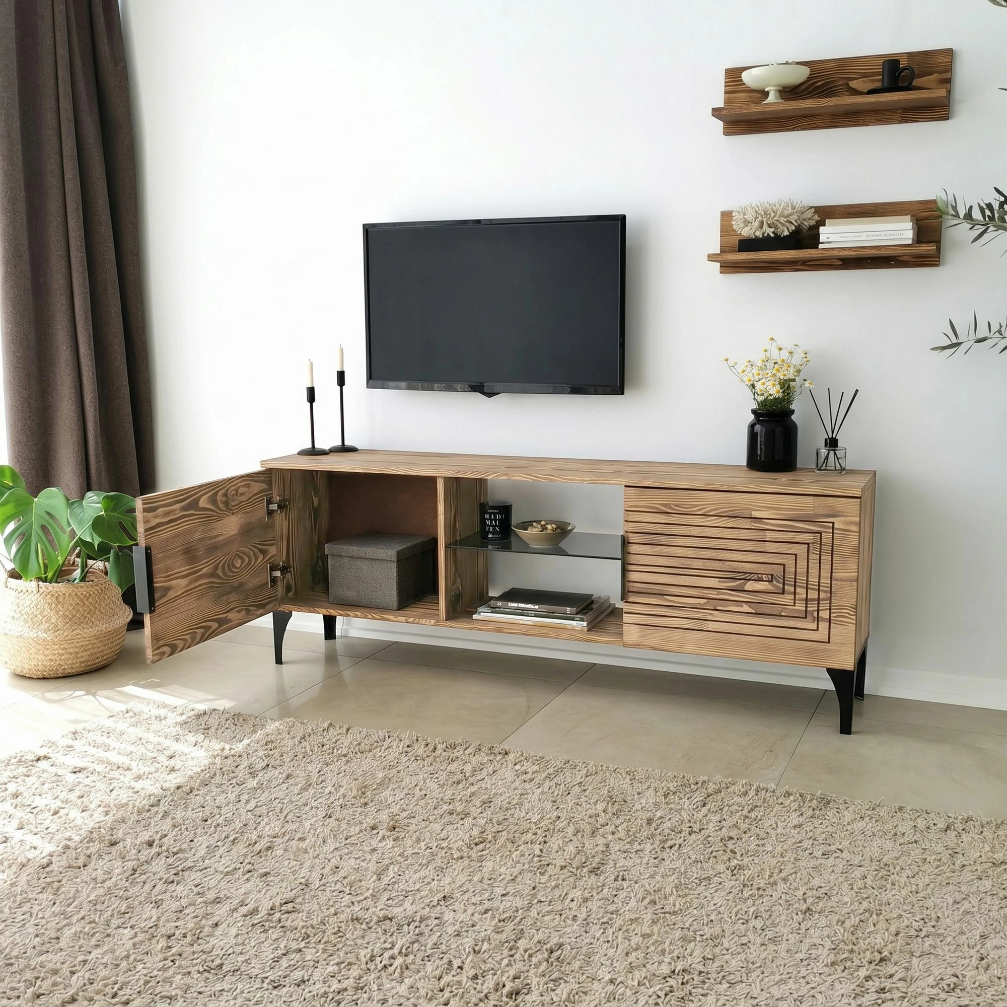 Komodë TV Hanah Home Joanne, ngjyrë lisi