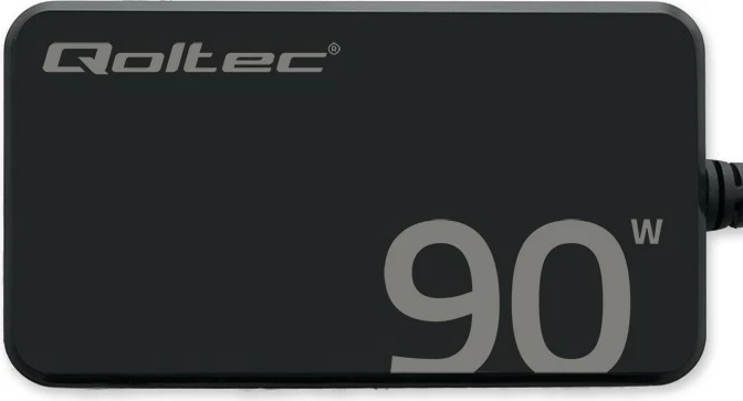 Karikues muri Qoltec 52422, 90W GaN, USB-C 3.1, me kabllo, i zi