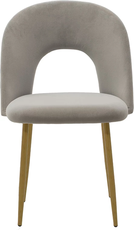 Karrige Jonah, kadife gri, këmbë natyrale, set prej 4 copash