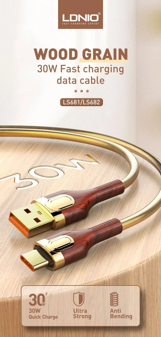 Kabllo e karikimit Ldnio Fast Charging USB Cable Aluminum Foil