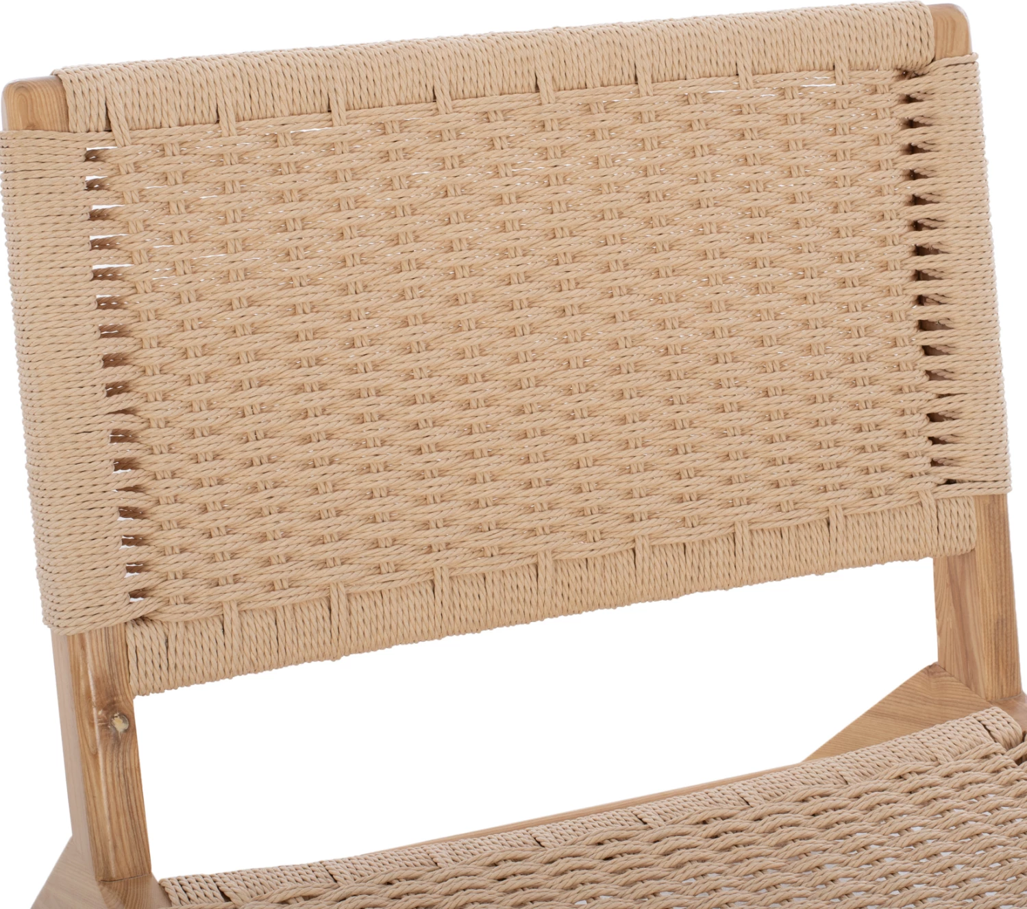 Karrige ANIKA pa krahë, dru, litar i thurur, FH8917.01, 67.5x75x73.5 cm