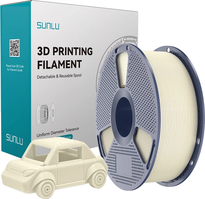 Filament PETG për printim 3D, Sunlu, PETG BW, fildish