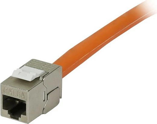 Modul Keystone Synergy21 RJ45 CAT6A 500MHz, short, me kapëse kablli, argjend