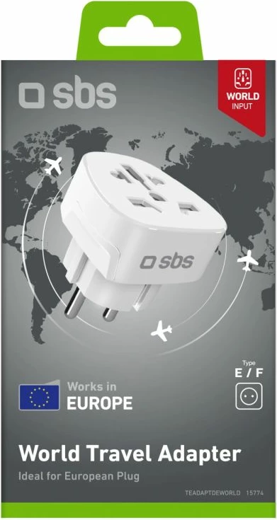 Adapter universal udhëtimi SBS Shucko/EU, i bardhë