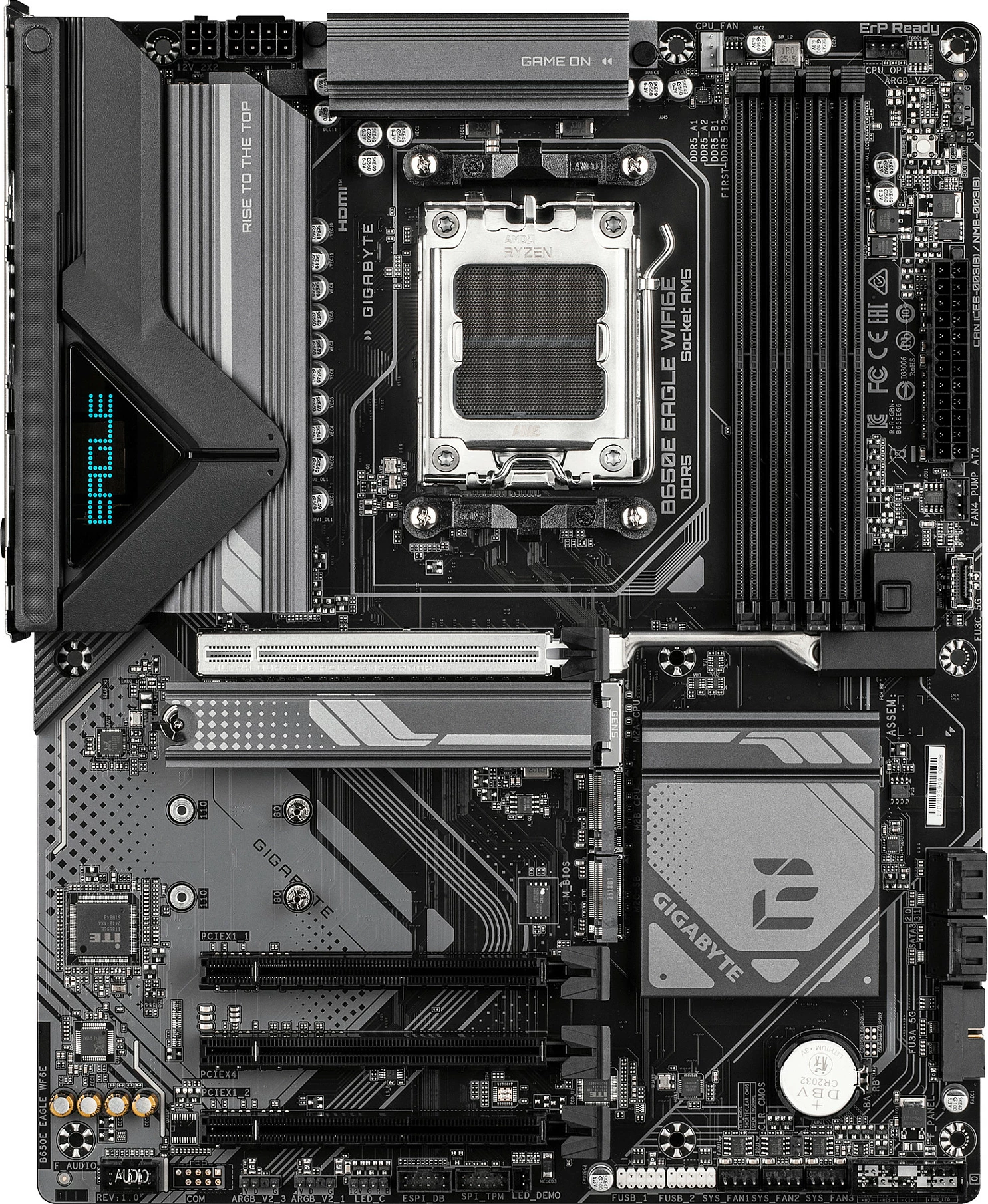 Pllakë amë Gigabyte B650E Eagle WiFi6E, Socket AM5, DDR5 deri 8200MHz OC, 2.5GbE, e zezë/gri