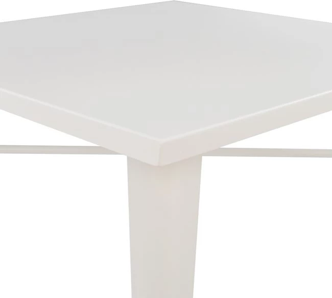 Tavolinë ngrënieje metalike, ngjyrë e bardhë qumështi mat, FH0608.21, 80x80x76 cm