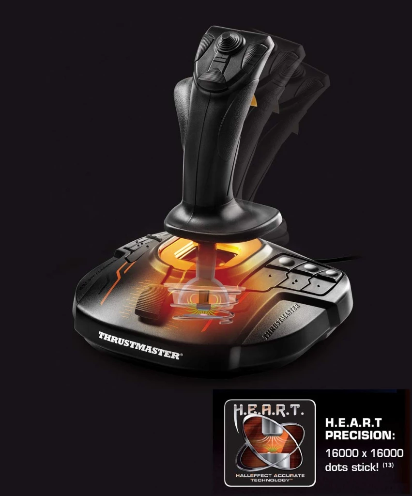 Joystick Thrustmaster T.16000M FCS për PC, i zi/portokalli (1 copë)