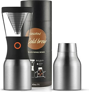 Aparat për cold brew Asobu Cold Brew 1L, zi/argjend