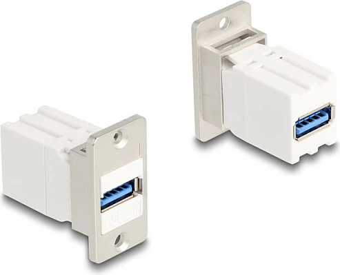 Modul keystone DeLOCK USB Type-A femër në femër, 5 Gbps, panel mount, argjend/bardhë