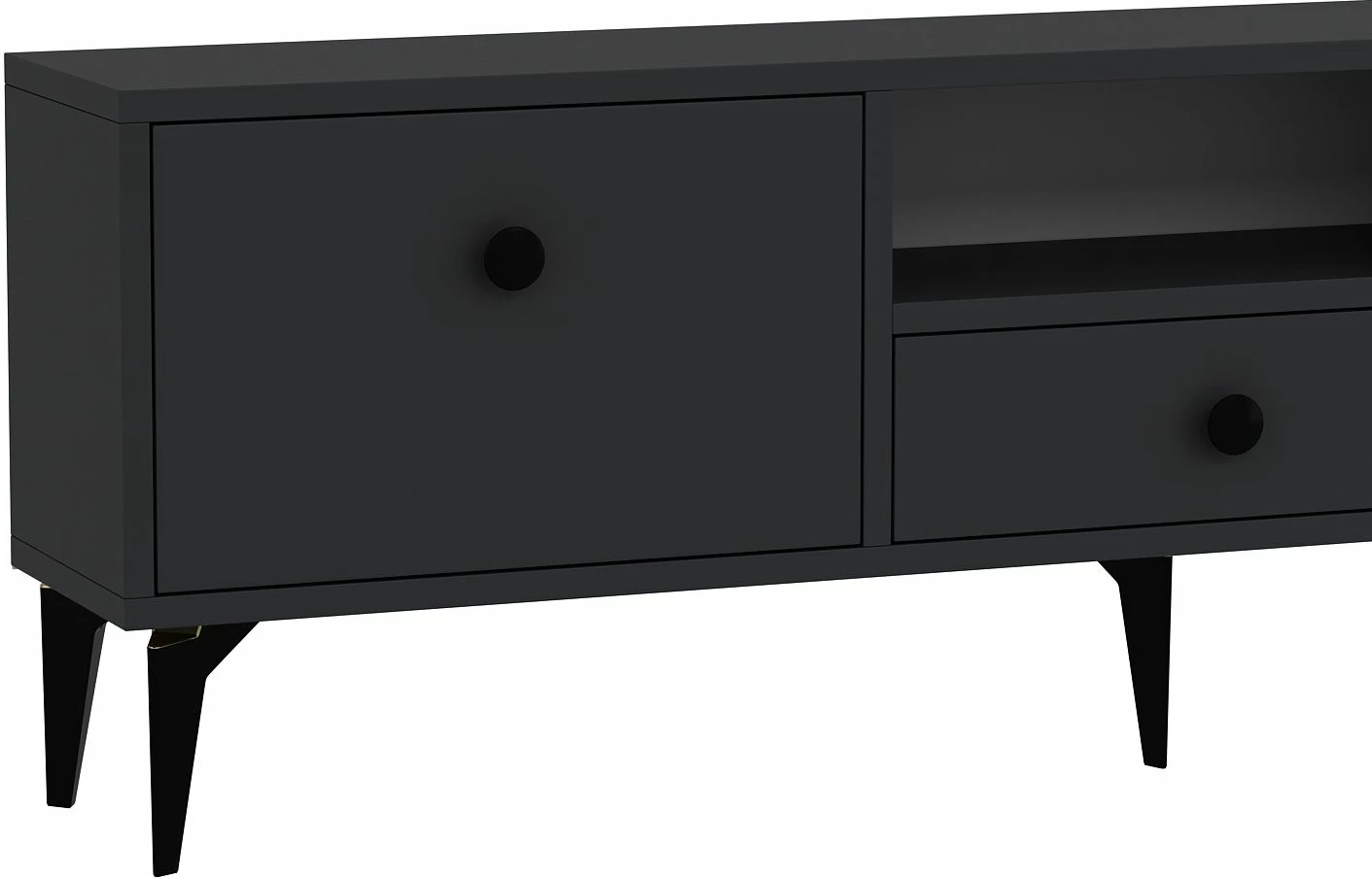 Komodë për TV Skye Decor, 1300-DROP-1, antracit, e zezë