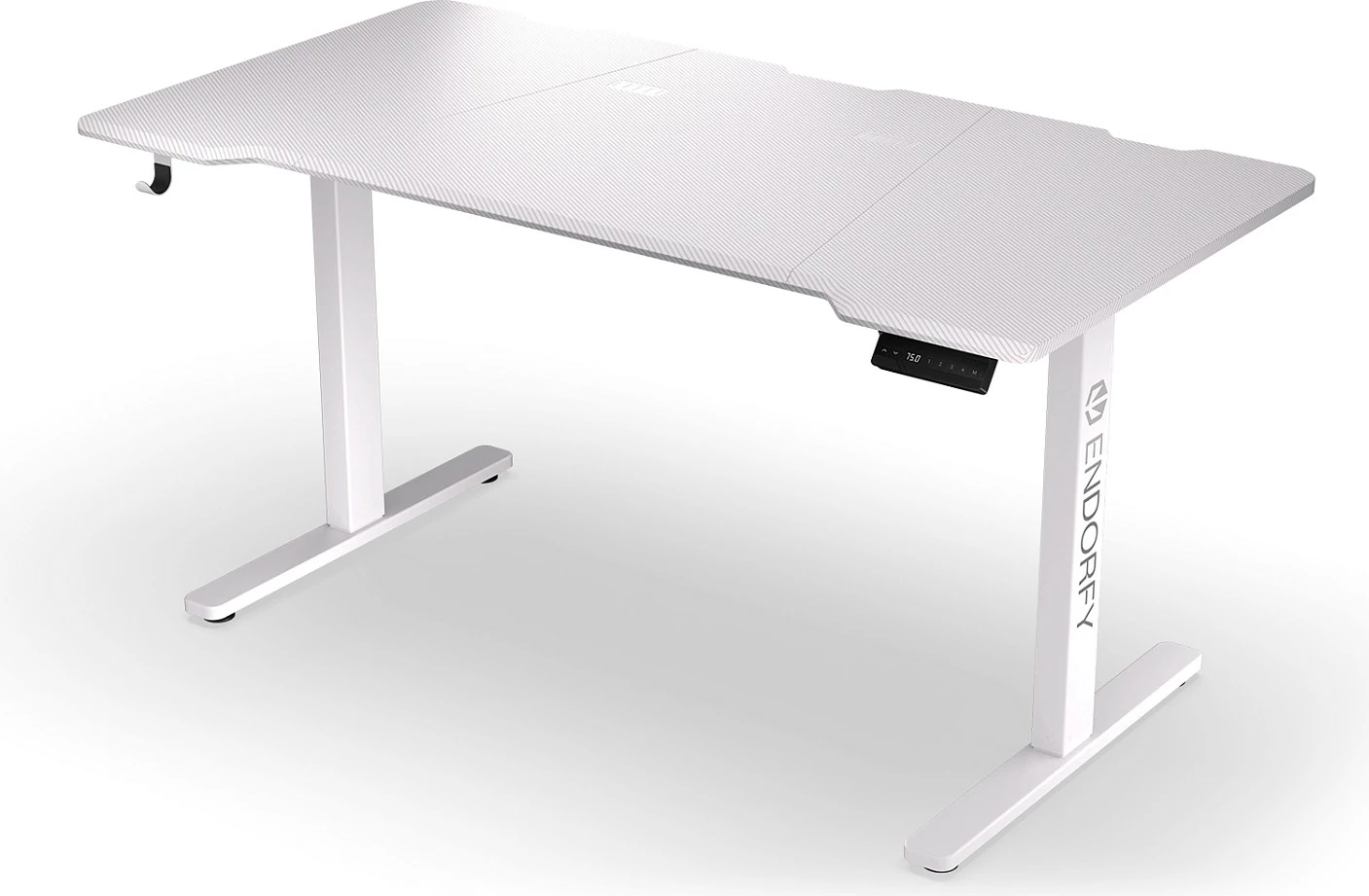 Tavolinë gaming Endorfy Atlas L Electric, 150x78 cm, ngritje elektrike, e bardhë