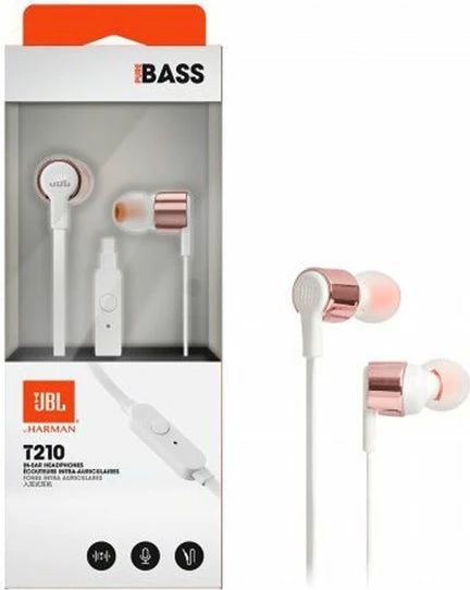 Kufje JBL Tune 210 in-ear me mikrofon, 3.5mm, me kabllo 1.21m, rose-gold