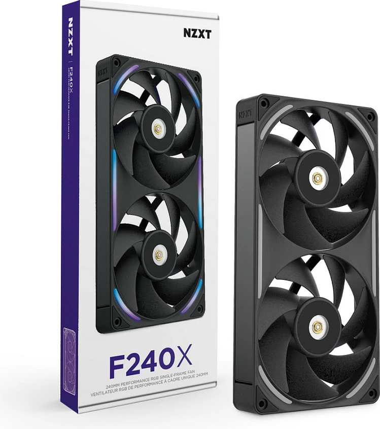 Ventilator për kasë NZXT F240X, 2x120mm, PWM, RGB, i zi