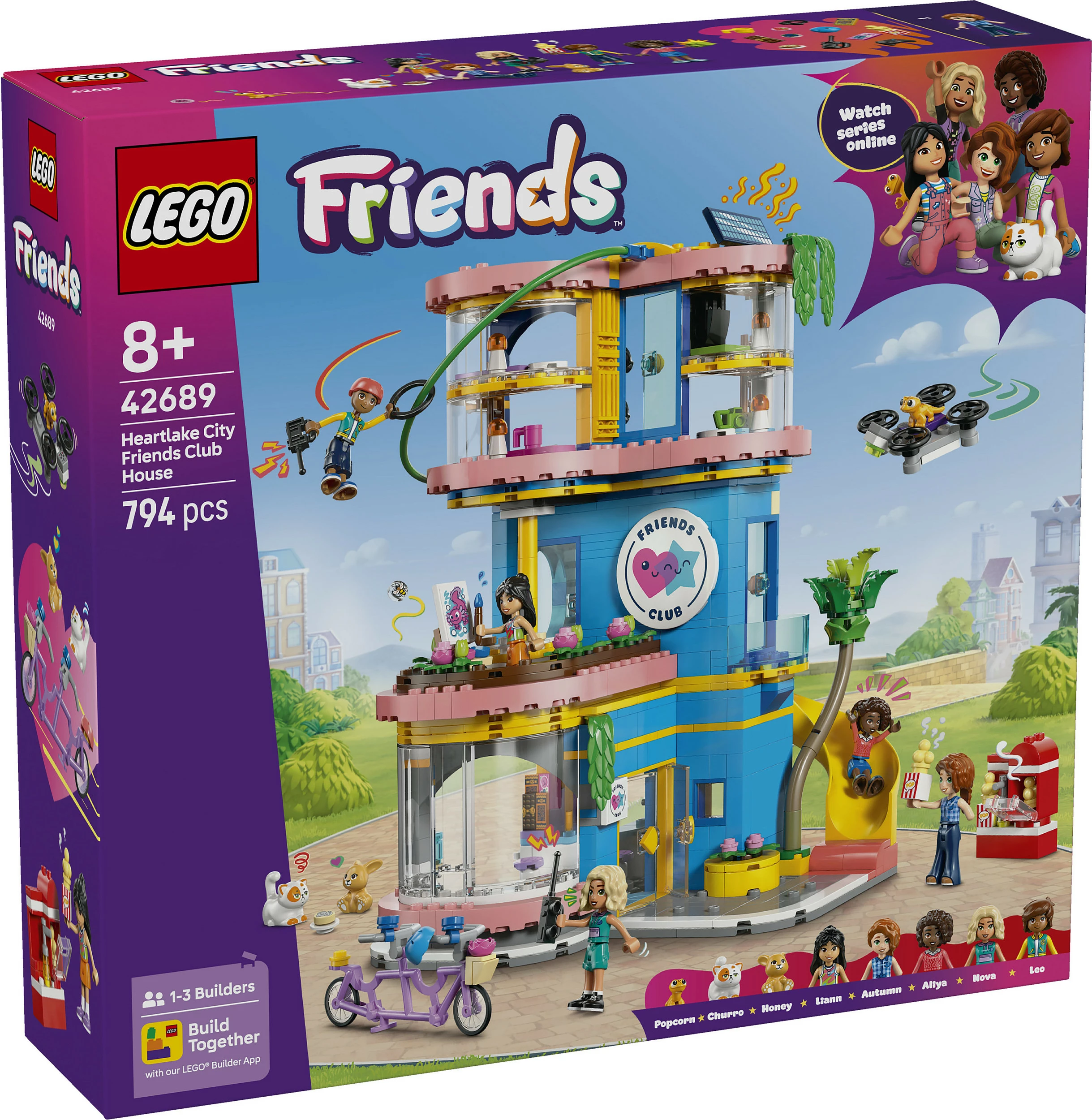 Set ndërtimi LEGO Friends Heartlake City Friends Club House 42689, 794 pjesë, 8+, shumëngjyrësh