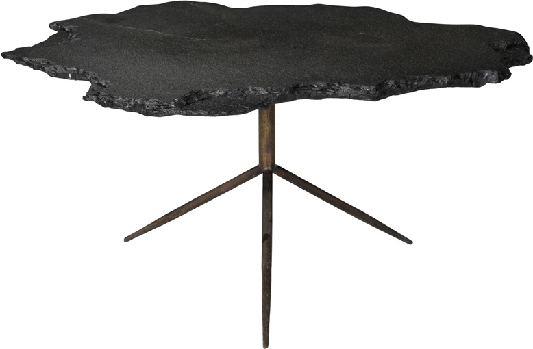 Tavolinë kafeje Piedra, ngjyrë gri e errët, bronz antik, 94x82x45