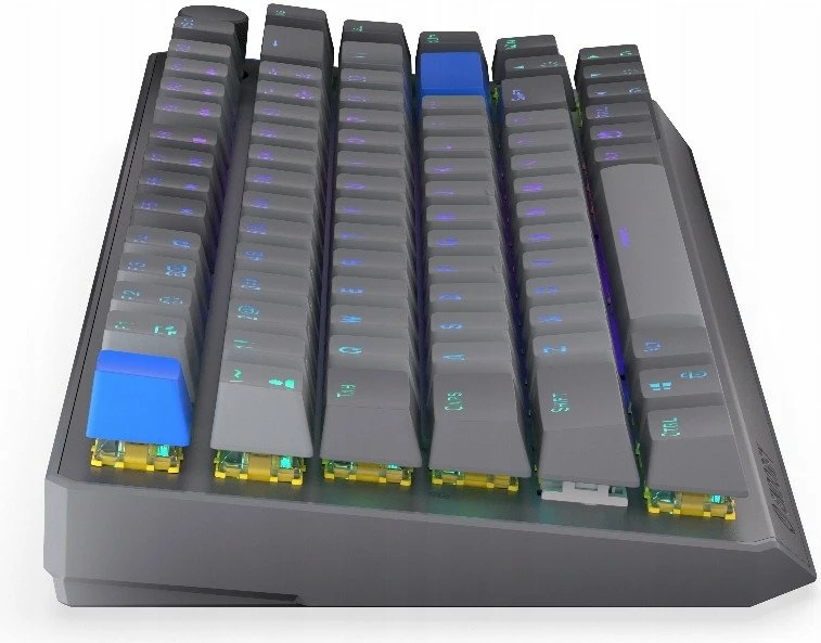 Klaviaturë mekanike wireless Endorfy Thock V2 75% Wireless, ENDORFY Yellow by Gateron, RGB, US ANSI, hot-swap, gri