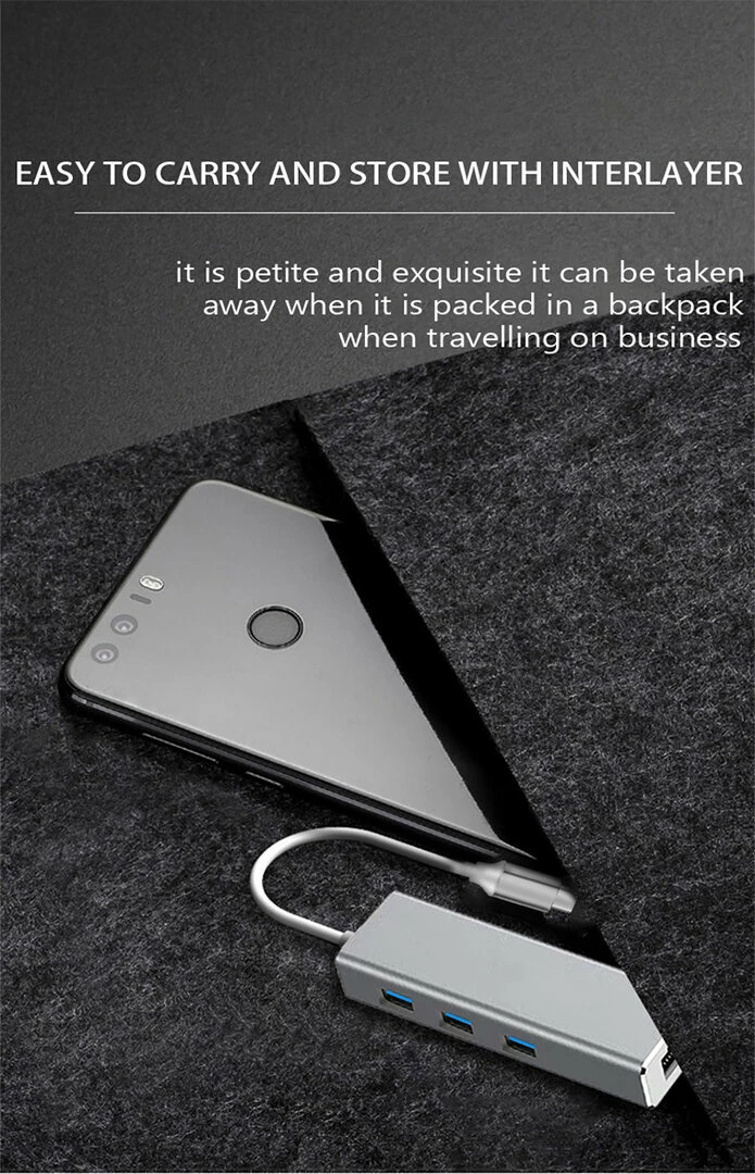 Docking Station HUB Techtonic Type C nav USB3.2 til RJ45 Ethernet