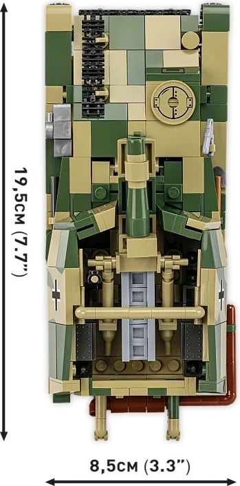 Set blloqe ndërtimi, Cobi, COBI-2665 Sd.Kfz.138/1 Grille Ausf. M, 720 elemente, shkallë 1:28, me figurë, kamuflazh jeshile