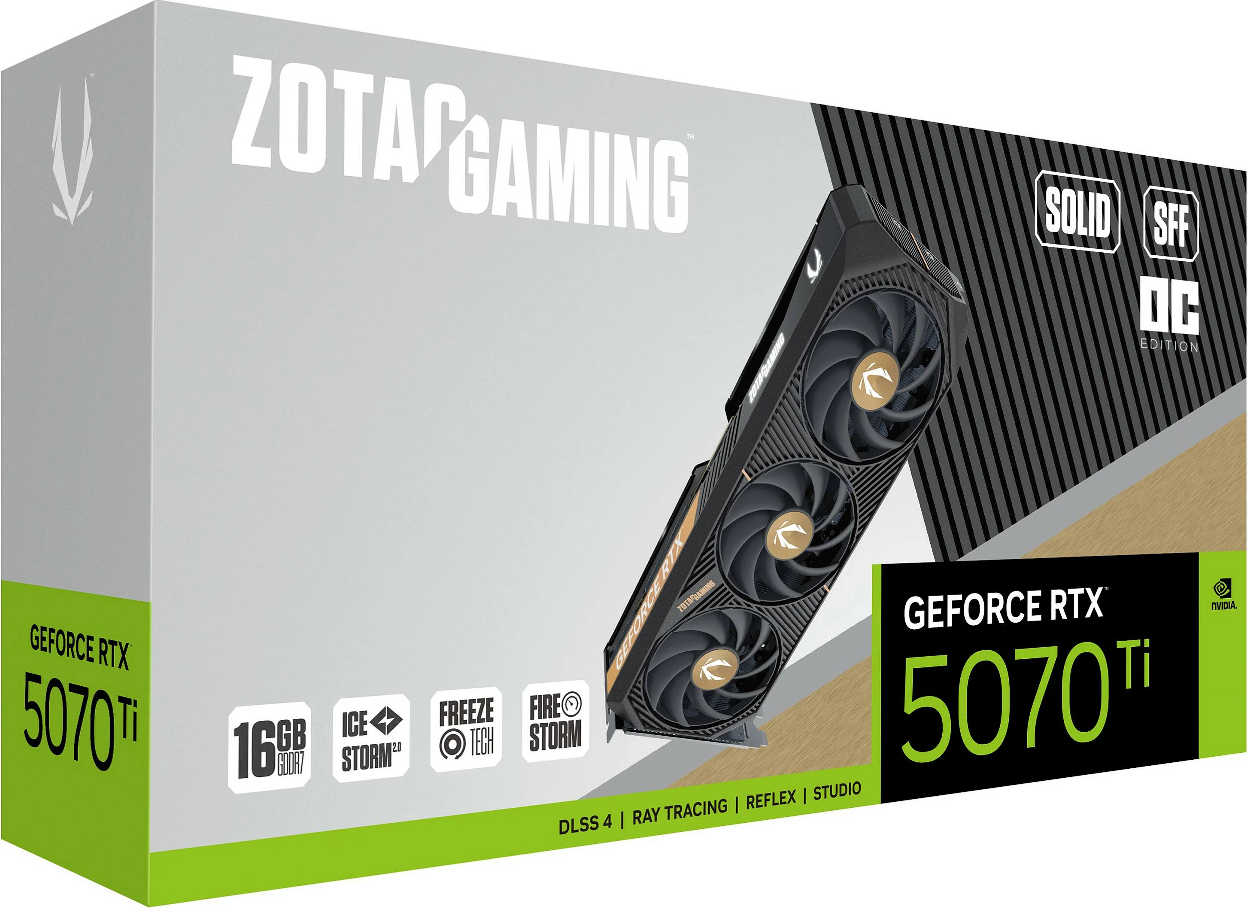Kartelë grafike Zotac GAMING GeForce RTX 5070 Ti SOLID SFF OC, 16 GB, GDDR7, e bardhë