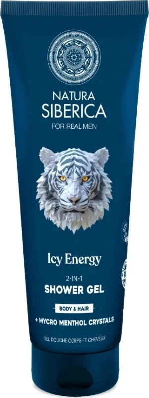 Xhel dushi 2-në-1 për trup dhe flokë Natura Siberica For Real Men Icy Energy për meshkuj, 200ml
