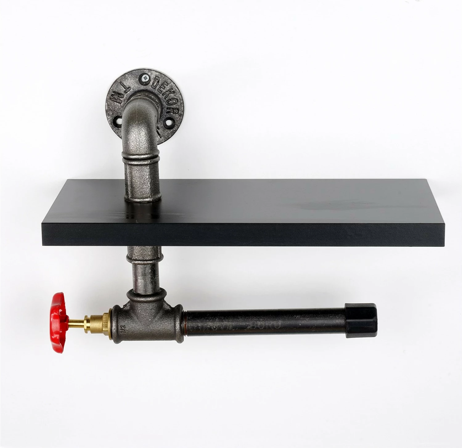 Mbajtës letre tualeti industrial, ngjyrë e zezë dhe argjendtë, Boruraf241