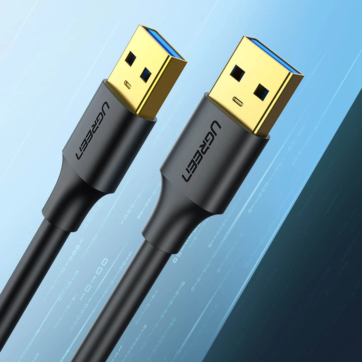 Kabllo Ugreen US128, USB-A 3.0 në USB-A 3.0, 0.5m, e zezë