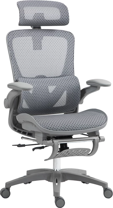 Karrige pune menaxheri Zenyk, rrjetë speciale, e zezë dhe e bardhë, 63x70x126cm