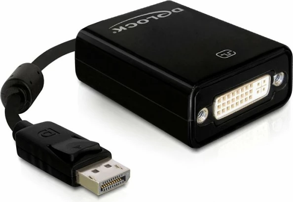 Adapter DisplayPort në DVI-I DeLOCK 61847, 0.125m, zi