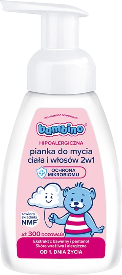 Shkumë për trup dhe flokë për fëmijë Bambino Hypoallergenic 2-në-1, 250ml
