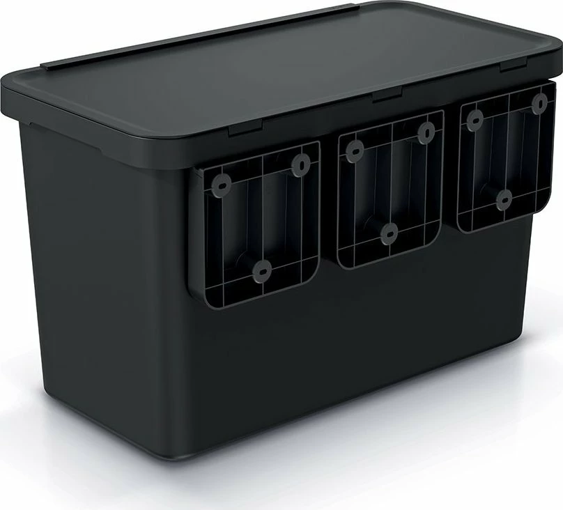 Kosh mbeturinash për ndarje Prosperplast NKS45W3-S411 3x10 L plastikë, i zi