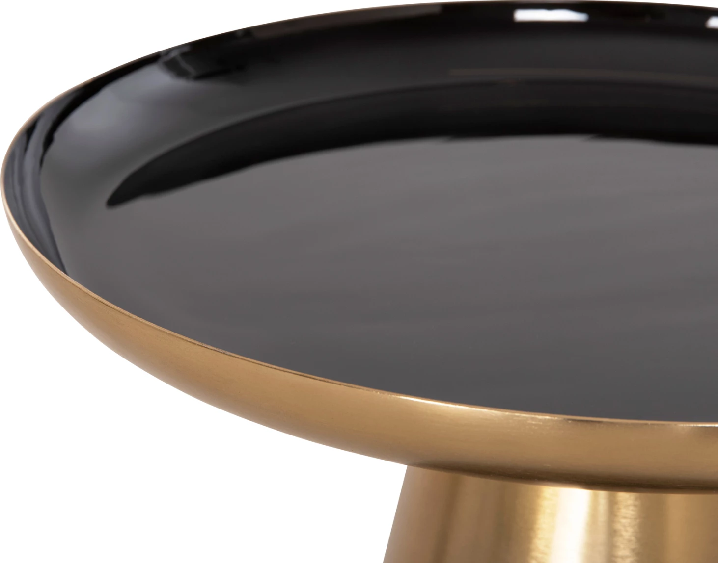 Tavolina kafeje 2 copë OLUF FH9922 metal i emaluar-ngjyrë e zezë me shkëlqim-ari mat Φ50 & Φ41 cm