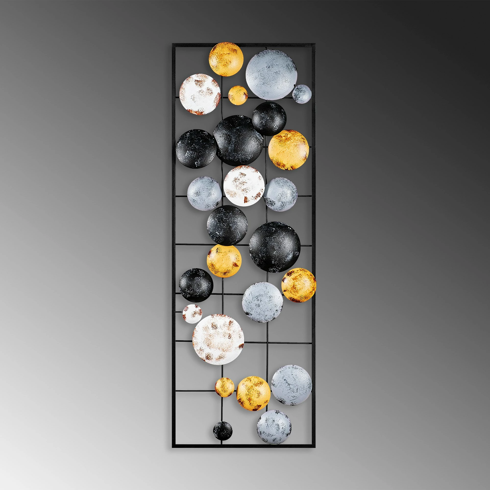 Aksesor dekorativ metalik për mur, Wallity Camber - 8, shumëngjyrësh, 32x90x4cm