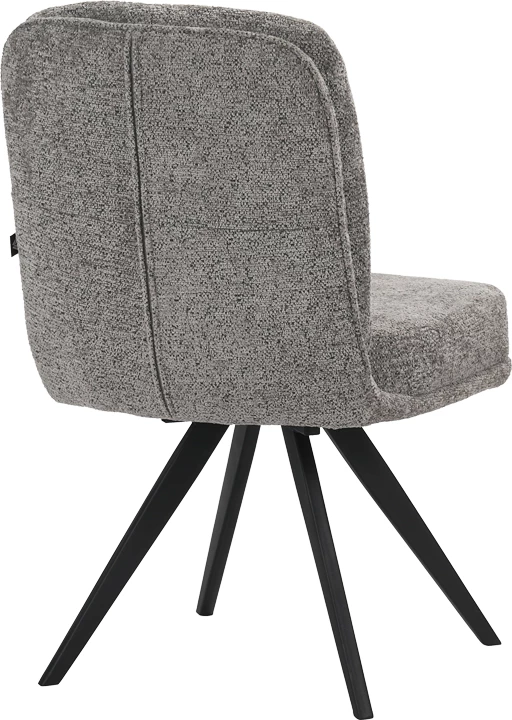 Karrige rrotulluese Novo, stof boucle antracit, këmbë metalike të zeza, 65.5x50x90cm, set prej 2 copash