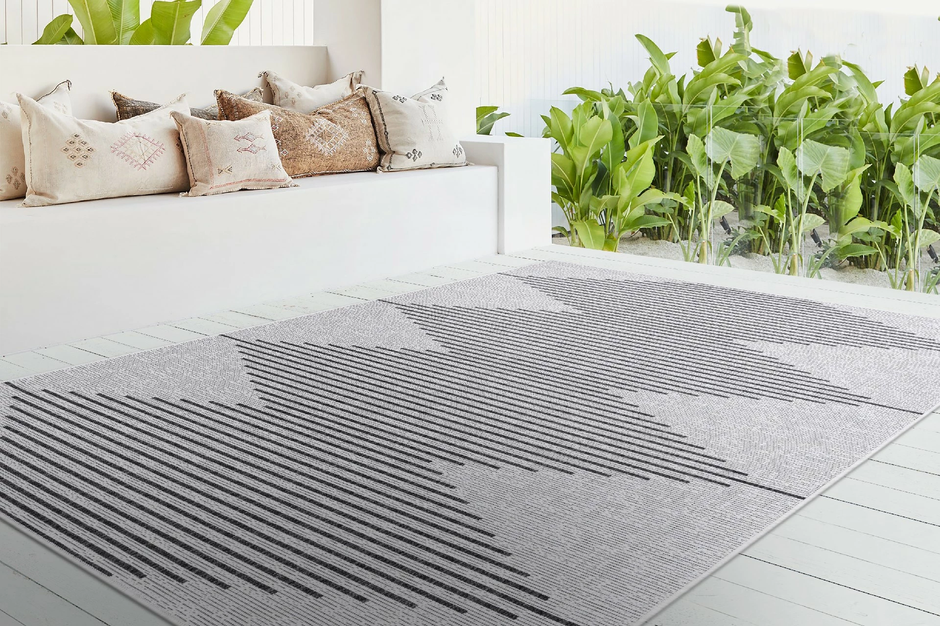 Qilim Conceptum Hypnose, 50x80cm, ngjyrë e zezë dhe e bardhë