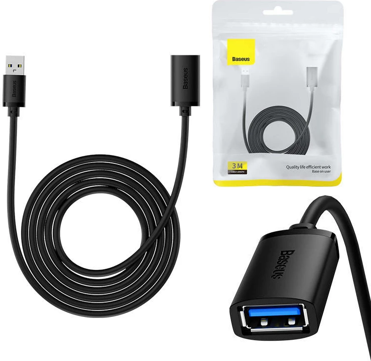 Kabllo zgjatues USB 3.0 Baseus AirJoy Series, 3m, e zezë