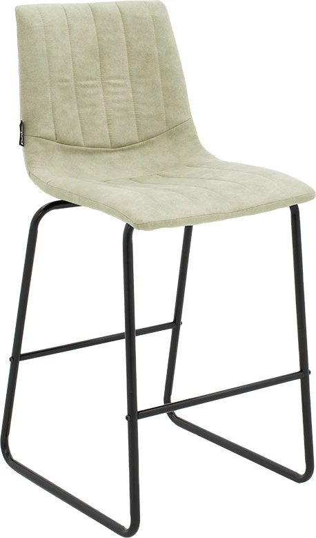 Karrige për bar, këmbë metali të zeza, ngjyrë gri antike