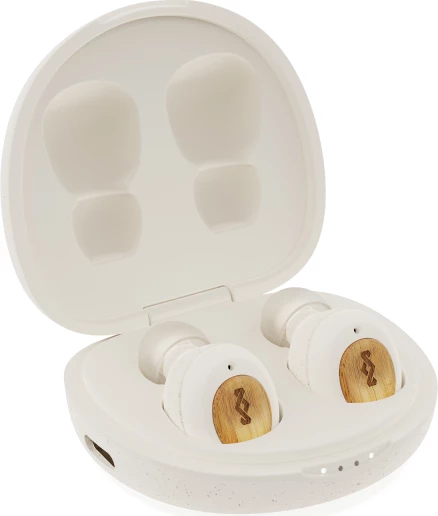 Kufje true wireless House of Marley Champion, Bluetooth, IPX4, 8h/28h, USB-C fast charge, bezhë