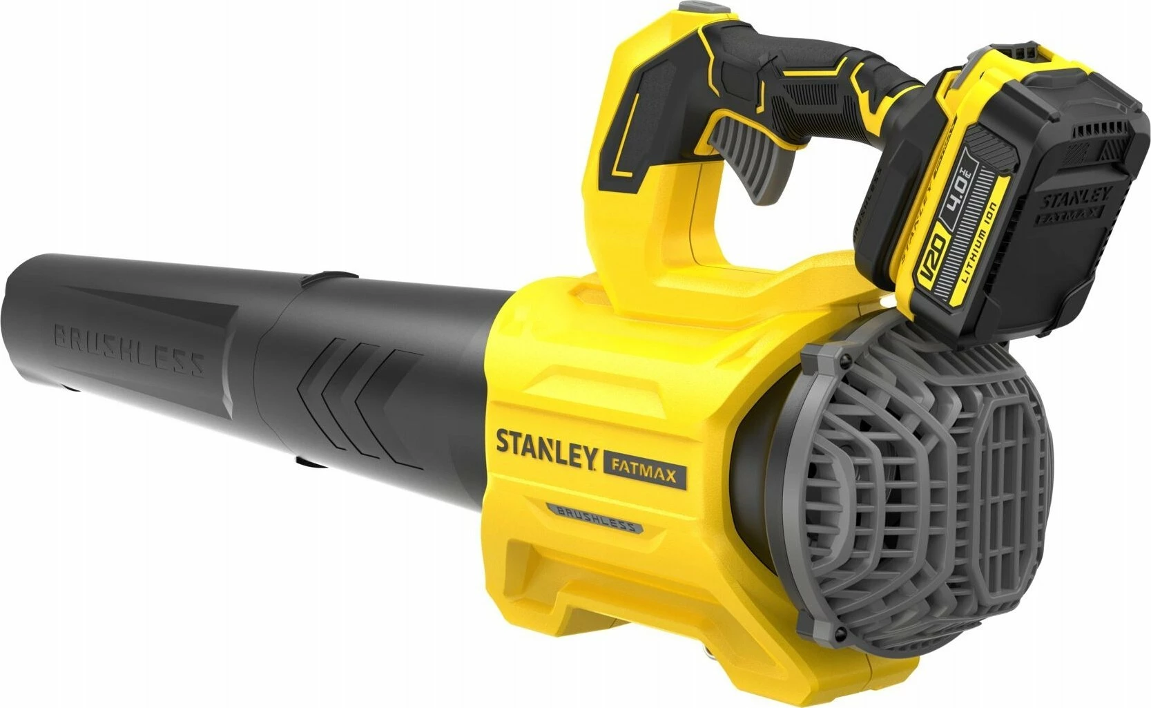 Fryrës gjethe Stanley SFMCBL730M1-QW V20 Gen2 18V 4.0Ah Brushless, set me bateri + karikues, verdhë/zezë