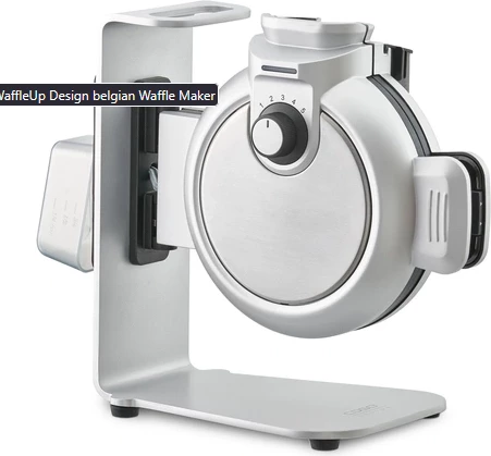 Aparat për vaflla CASO WaffleUp 2932 800 W, sistem vertikal, Ø18 cm, rregullim 5 nivele, me lugë dozimi + tabaka pikuese, argjendtë
