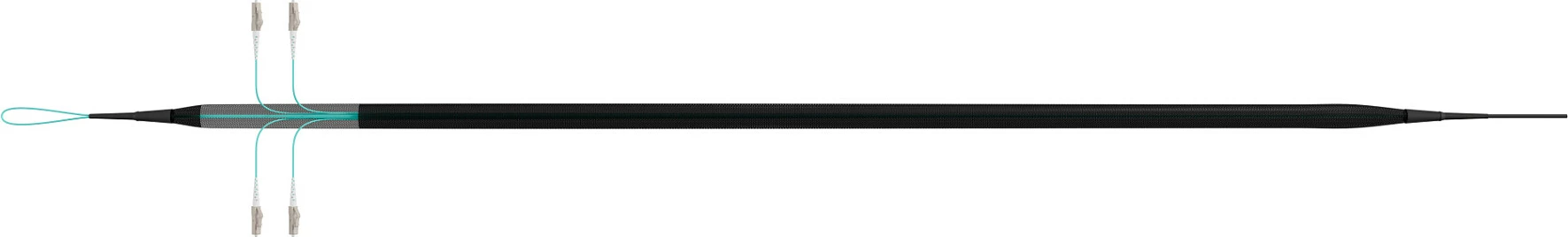 Kablë optike EFB Elektronik U-DQ(ZN)BH OM3 4G LC-LC, 60 m, LSZH, Aqua/Bezhë/Zeze