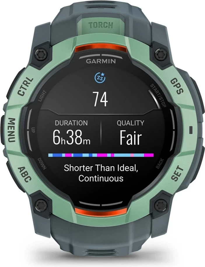 Orë sportive Garmin Instinct 3 AMOLED, 50mm, GPS, rrip silikoni, Gjelbër