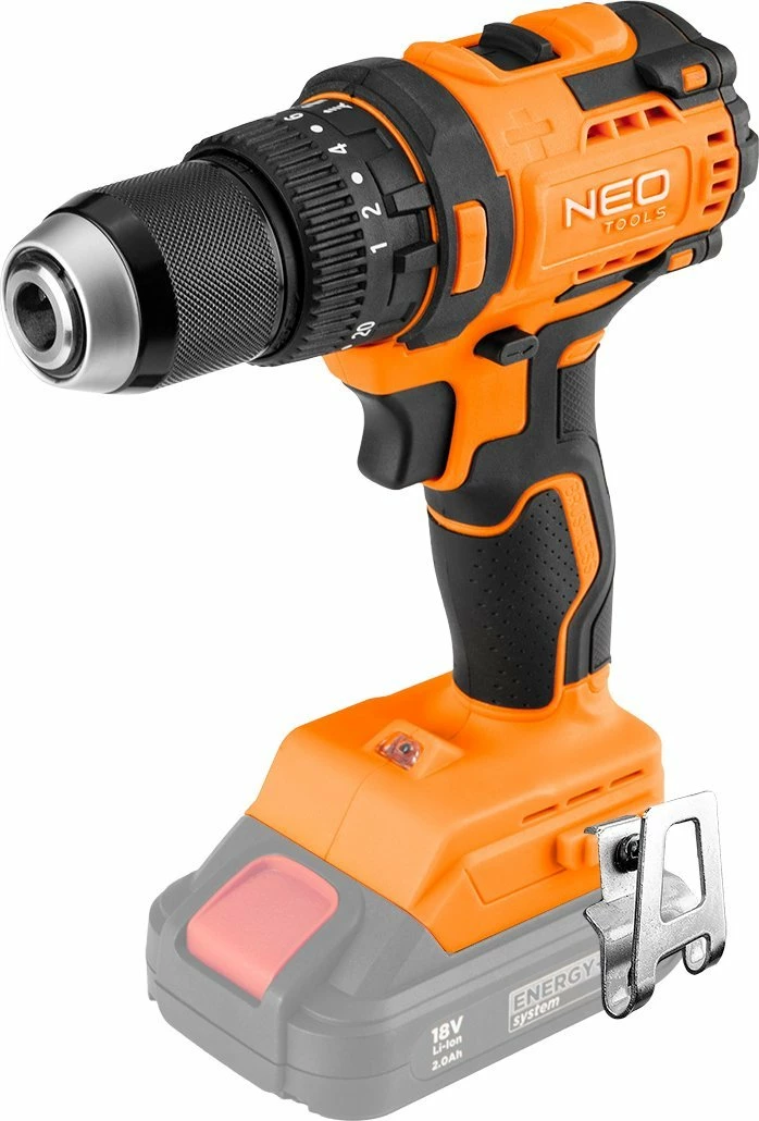 Trapan/vidhosës me bateri Neo 04-619 18 V, brushless, 95 Nm, çakëll 13 mm, portokalli/zi, pa bateri dhe pa karikues