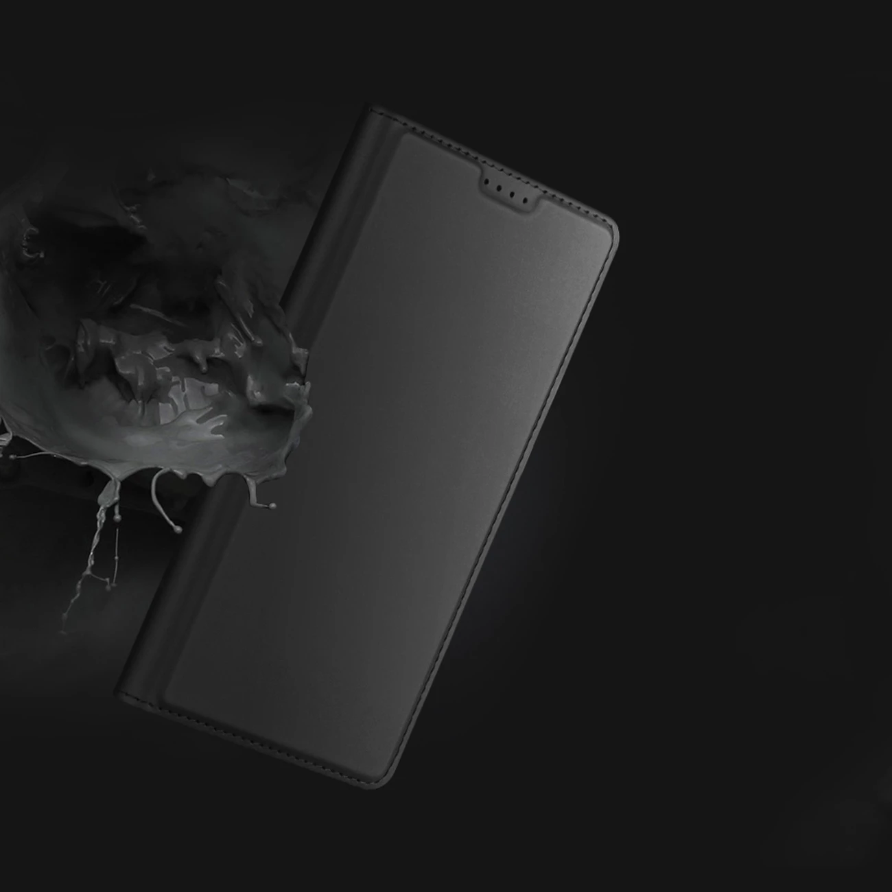 Mbështjellës Dux Ducis Skin Pro për Realme 11, me xhep kartelash dhe mbështetëse, i zi